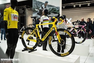 Das Colnago V4Rs hat Pogacar zu großen Siegen gefahren. Das Colnago V4Rs hat Pogacar zu großen Siegen gefahren.